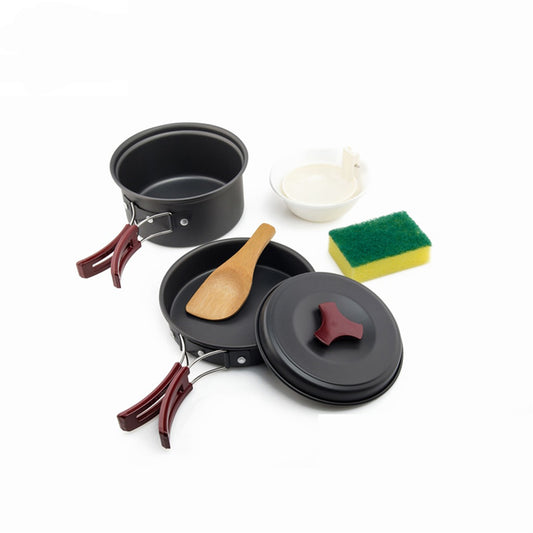 1 Person Camping Outdoor Cookware Pot And Pan Set
